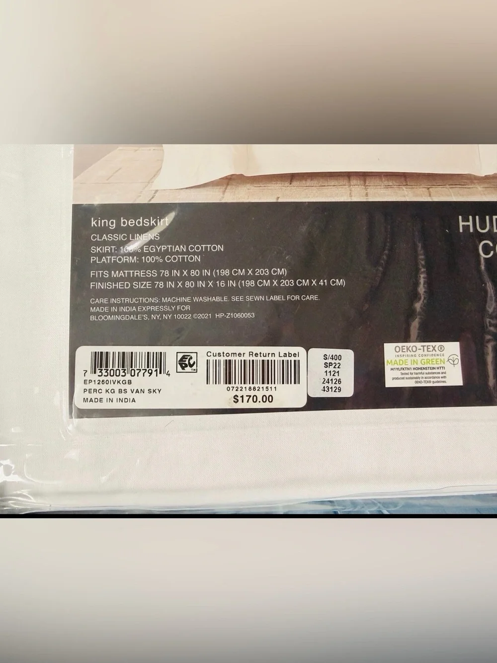 Bloomingdale’s Hudson Park Collection Percale King Bedskirt